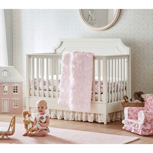 Pottery Barn Kids Love Shack Fancy Eyelet Crib Skirt NWT - Picture 3 of 3